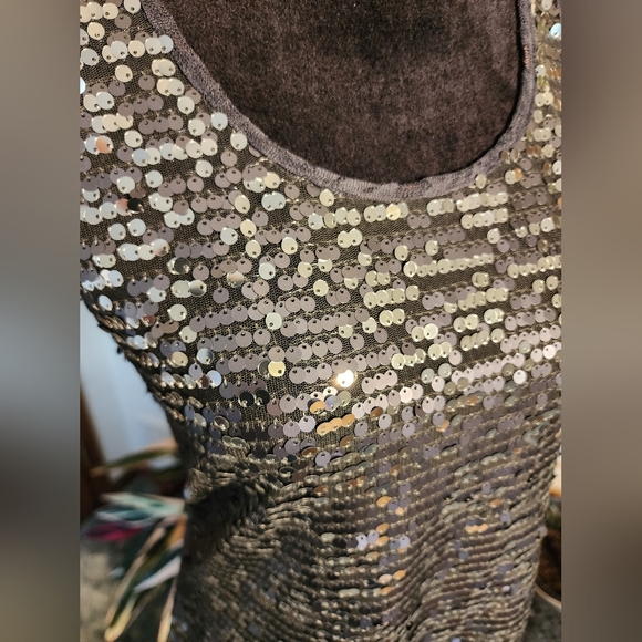 Express lace and sequin tank top, small, grey - Picture 2 of 7